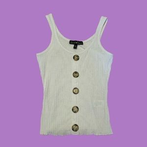 White Tank-Top with buttons